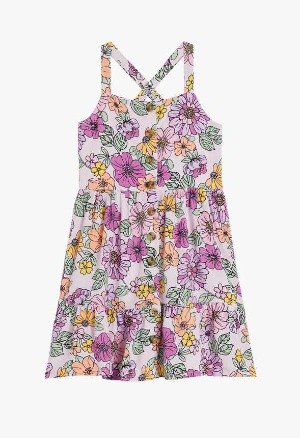 Button Front Floral Swing Dress - Image 2