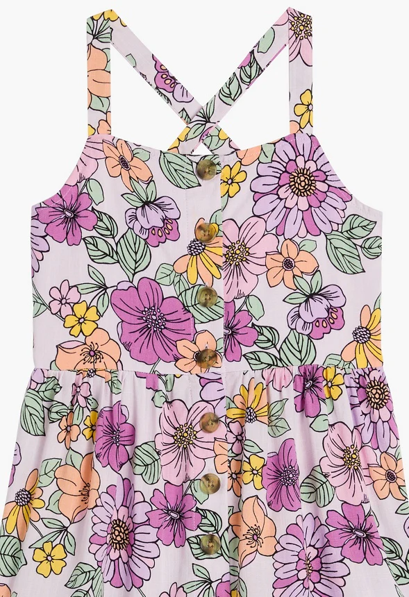 Button Front Floral Swing Dress - Image 3