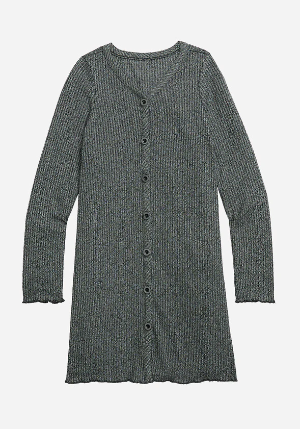 Button Front Ribbed Dress - Image 2