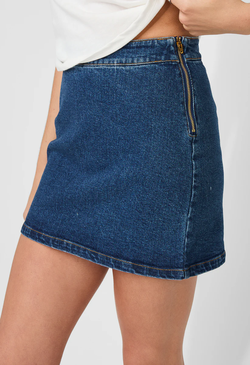 Button Mini A-Line Skirt - Image 5