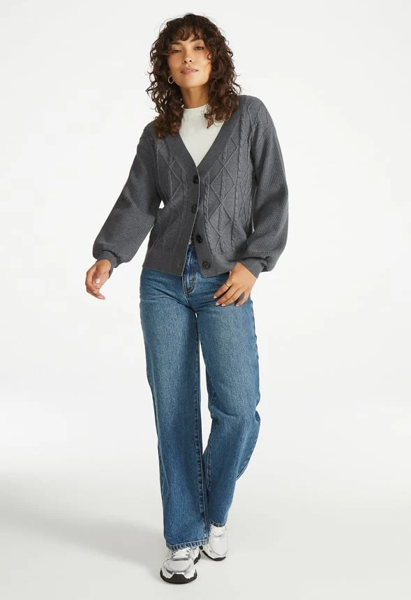 Cable Boxy Short Cardigan - Image 6