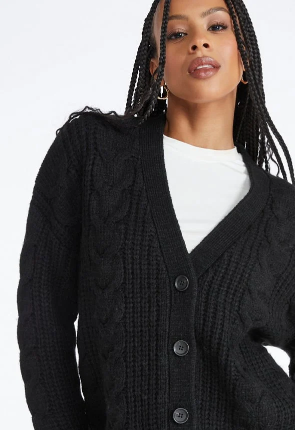 Cable Boyfriend Cardigan - Image 3