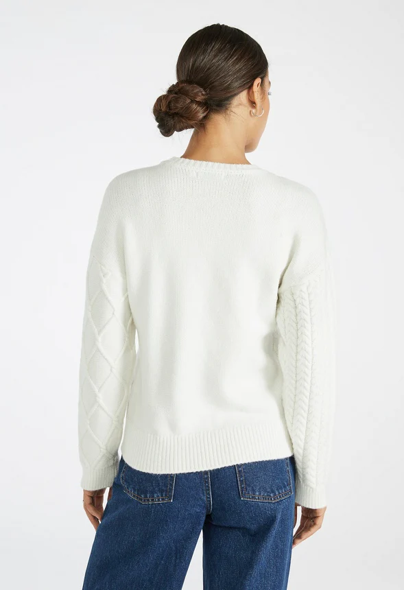 Cable Knit Crewneck Sweater - Image 2