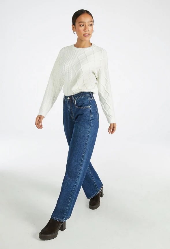 Cable Knit Crewneck Sweater - Image 4