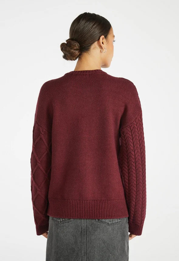 Cable Knit Crewneck Sweater - Image 2