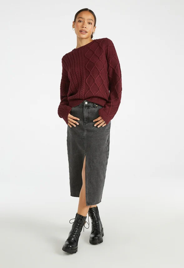 Cable Knit Crewneck Sweater - Image 5
