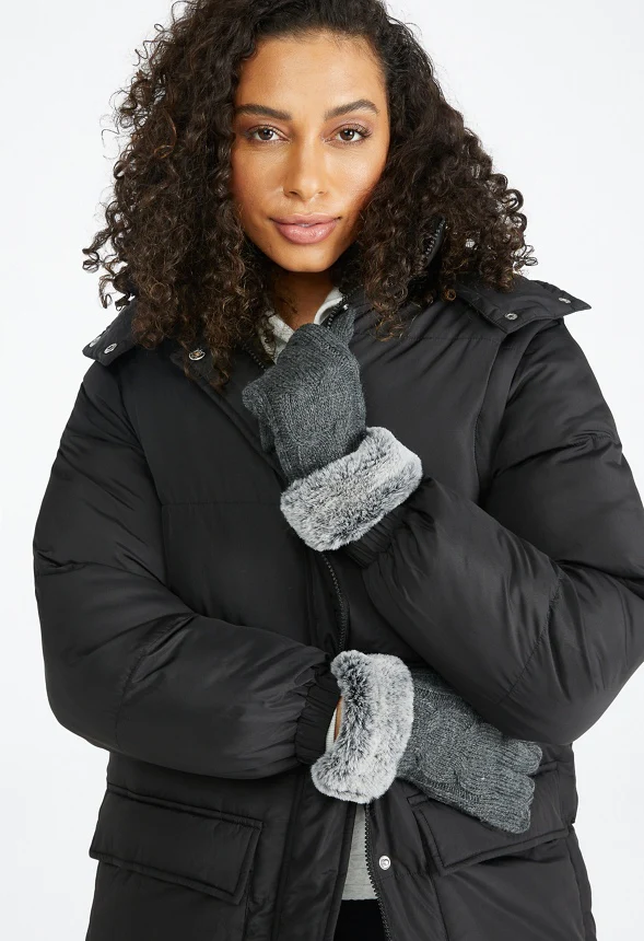 Cable Knit Gloves - Image 2