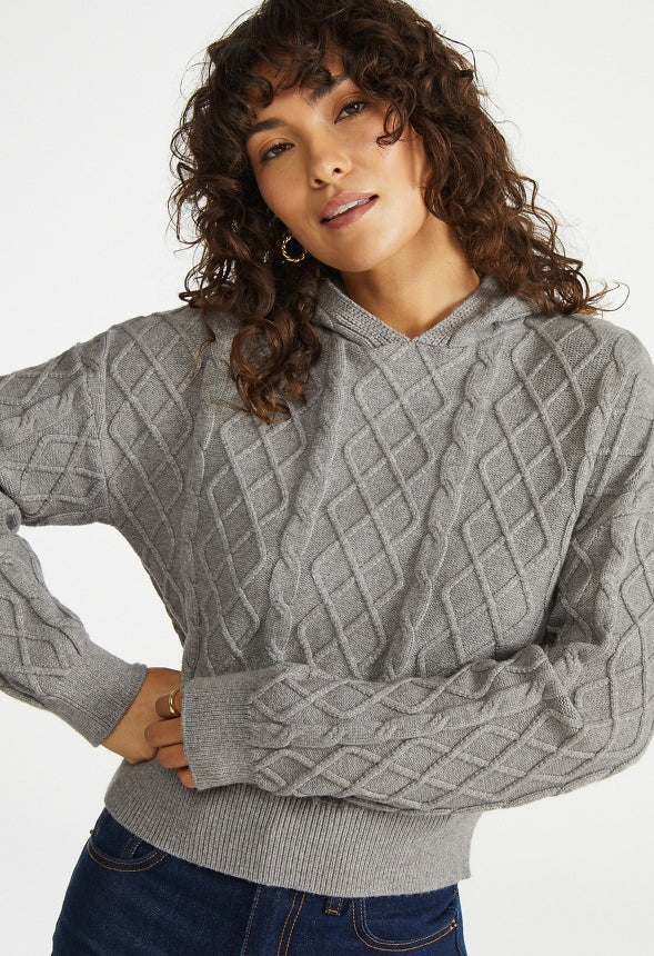 Cable Knit Pullover Hoodie - Image 3