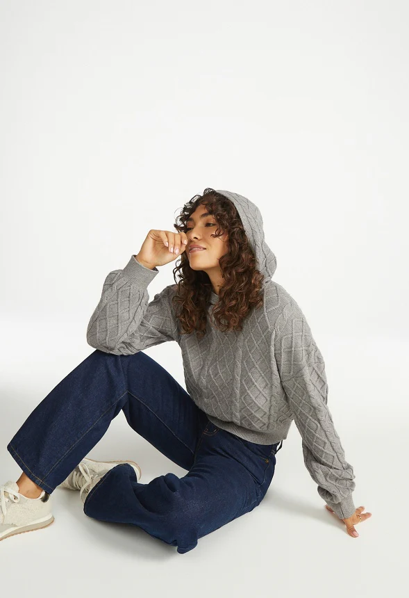 Cable Knit Pullover Hoodie - Image 5