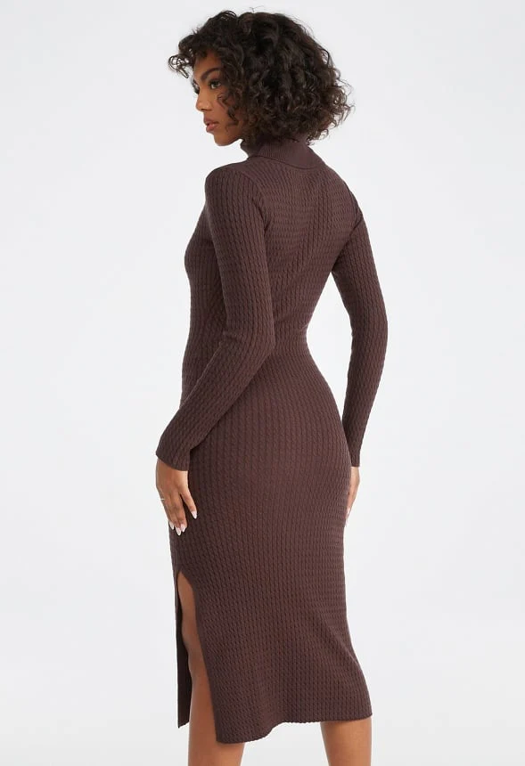 Cable Sweater Midi Dress - Image 2