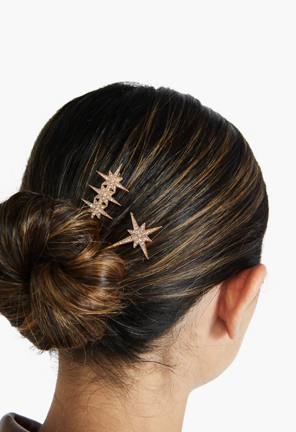 Callie Rhinestone Star 3-Pack Hair Slide - Image 2