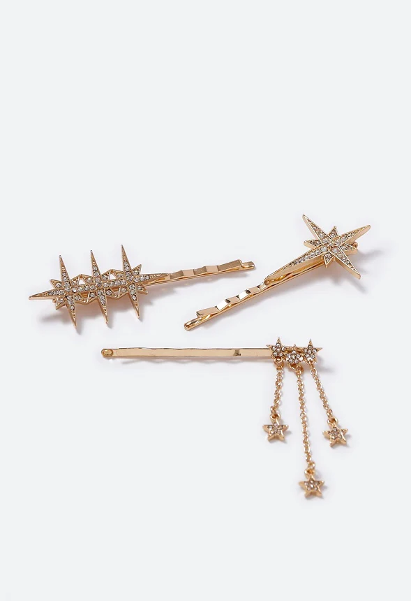 Callie Rhinestone Star 3-Pack Hair Slide - Image 3