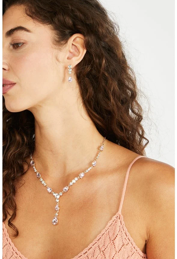 Calliope Stone and Crystal Necklace Set - Image 2