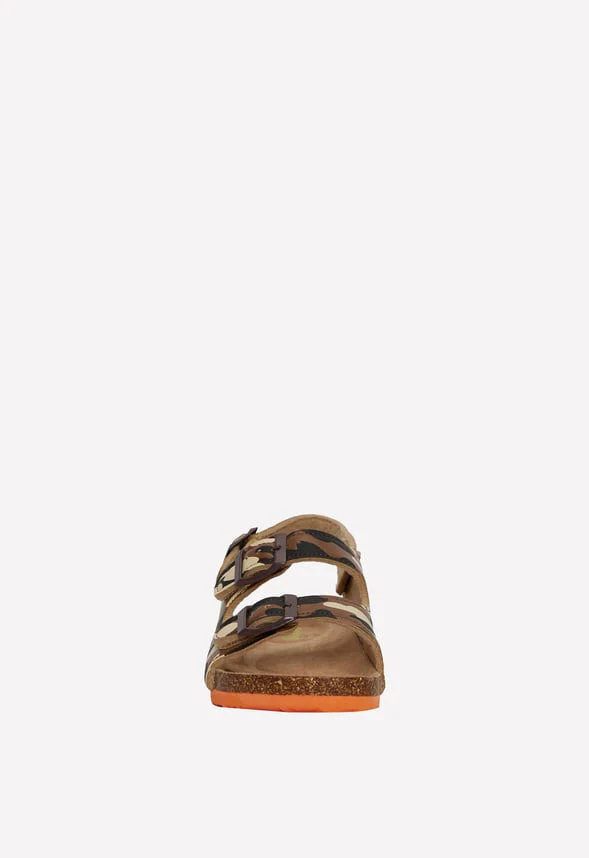 Camo Cork Sole Buckle Sandal - Image 6