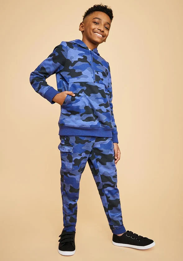 Camo Half Zip Hooded Sweatshirt - Image 4