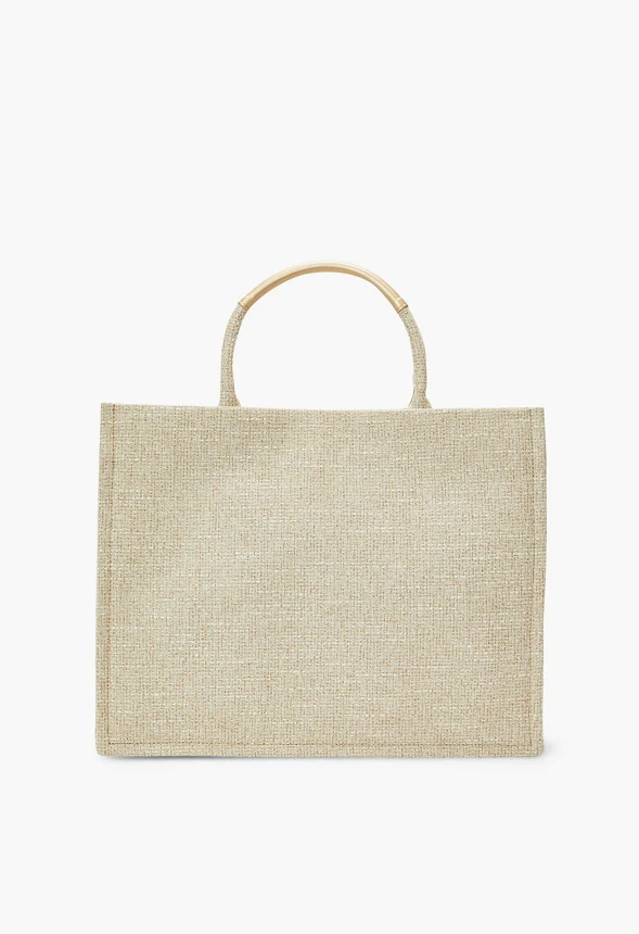 Canvas Tote with Pieced Handle - Image 2