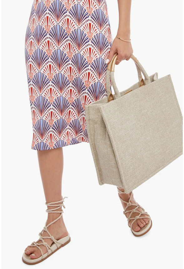 Canvas Tote with Pieced Handle - Image 3