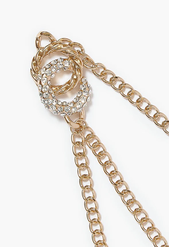 Carly Pave Ring Draped Chain Belt - Image 2