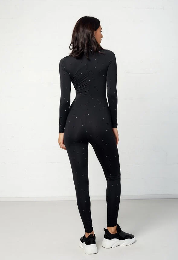 Catsuit With Mini Reflective Star Print - Image 2