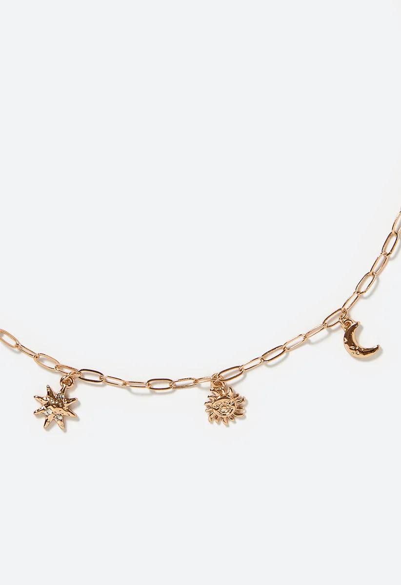 Celeste Stars And Moon Charm Necklace - Image 3