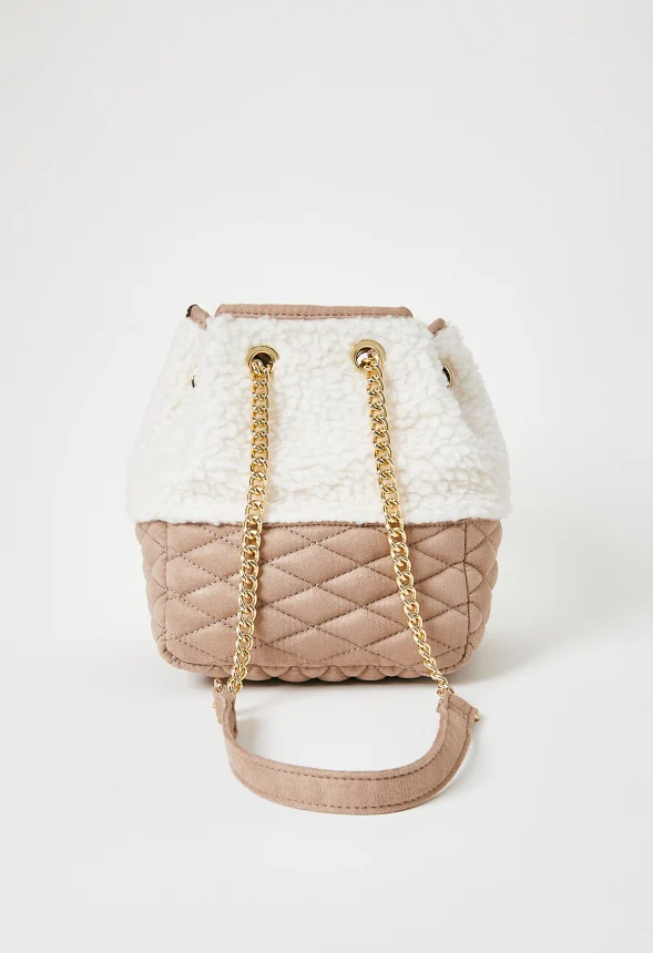 Chain Drawstring Shoulder Bag with Front Pocket - Image 3
