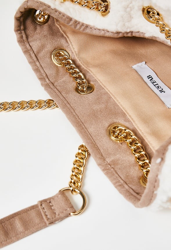 Chain Drawstring Shoulder Bag with Front Pocket - Image 4