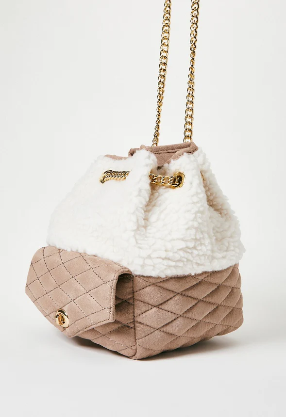 Chain Drawstring Shoulder Bag with Front Pocket - Image 5