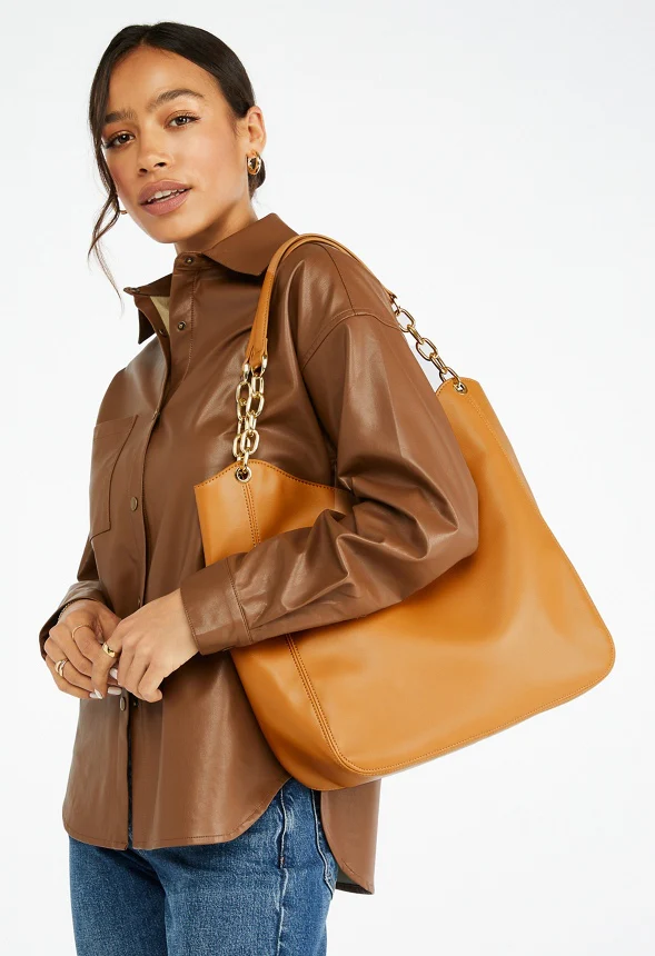 Chain Handle Hobo Bag - Image 2