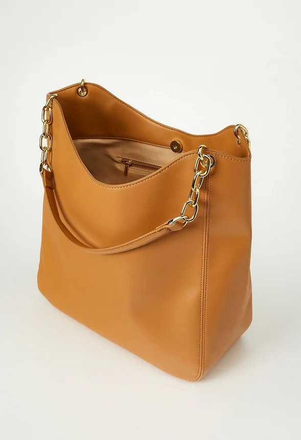 Chain Handle Hobo Bag - Image 4