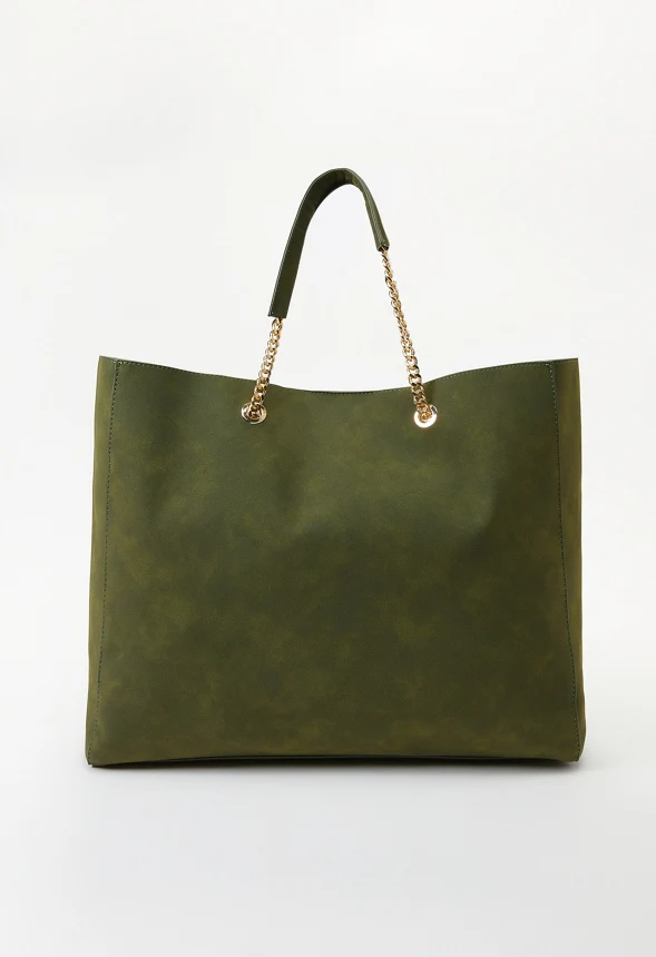 Chain Handle Tote With Front Pockets - Image 4