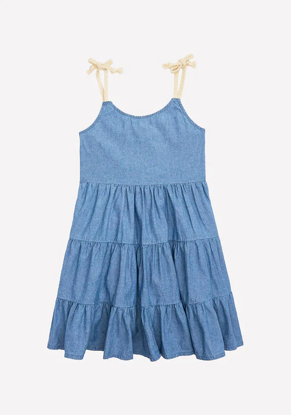 Chambray Tiered Dress - Image 3