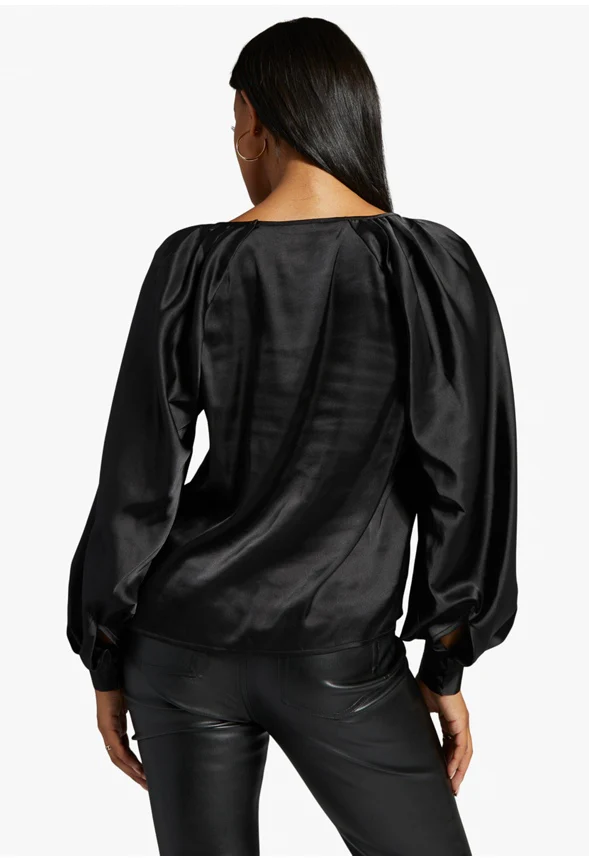 Charmeuse Volume Sleeve Blouse - Image 2