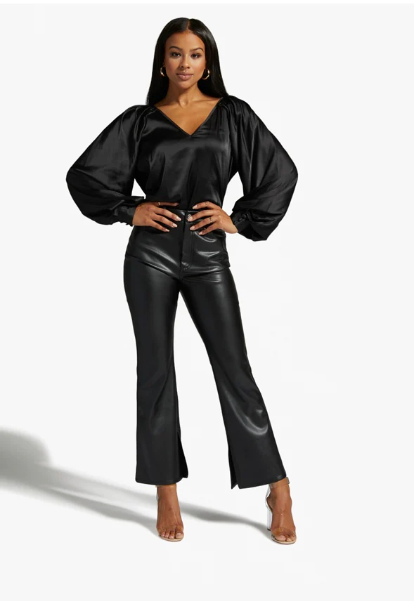 Charmeuse Volume Sleeve Blouse - Image 4