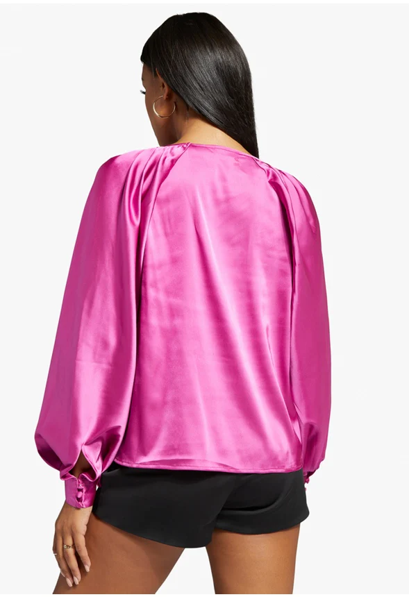 Charmeuse Volume Sleeve Blouse - Image 3