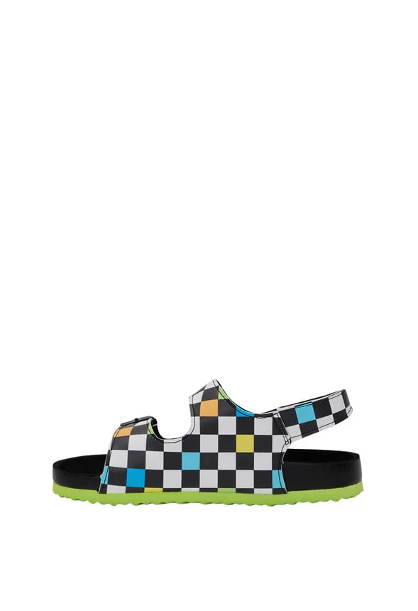 Checkered Rubber Sole Sandal - Image 3