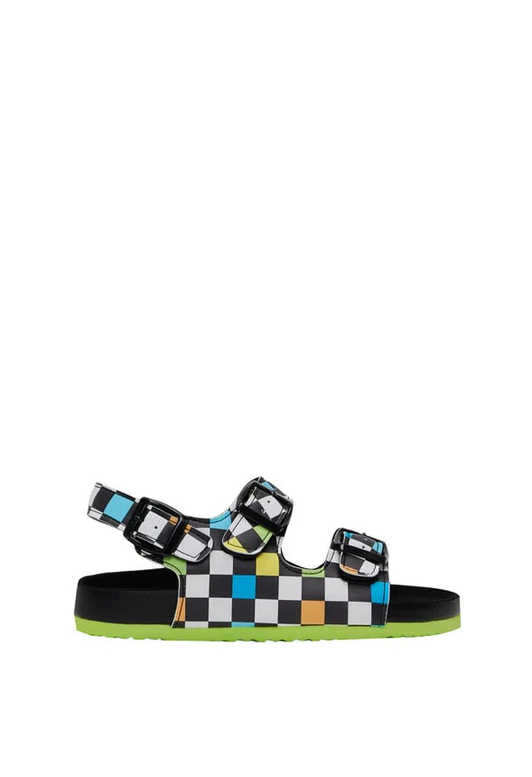 Checkered Rubber Sole Sandal - Image 4