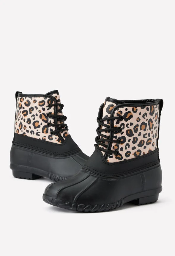 Cheetah Lace Up Duck Boot - Image 2