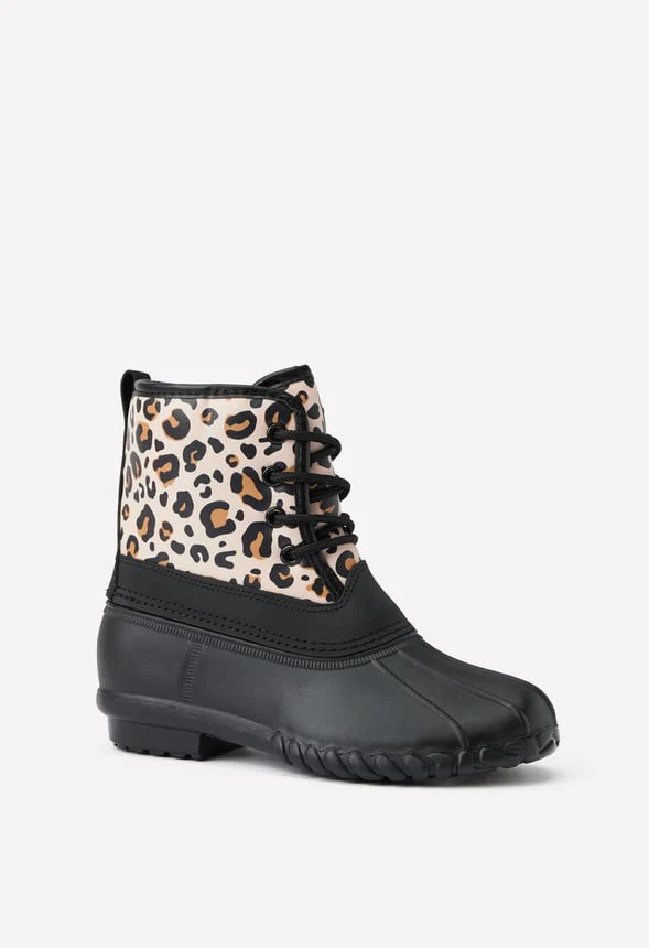 Cheetah Lace Up Duck Boot - Image 3