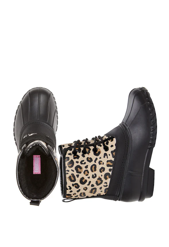 Cheetah Lace Up Duck Boot - Image 5