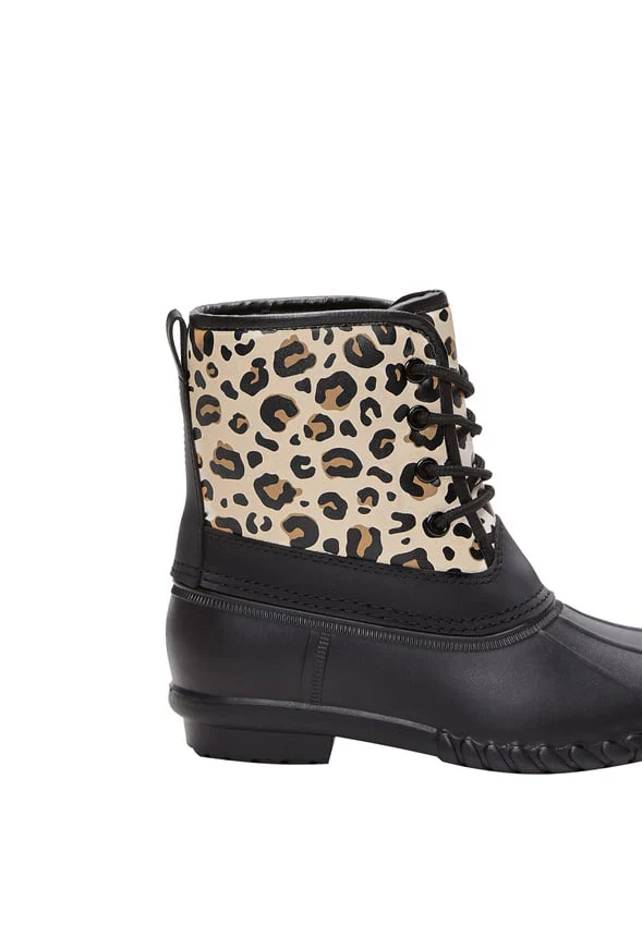 Cheetah Lace Up Duck Boot - Image 6