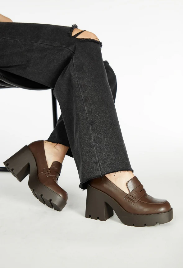 Cher Heeled Lug Sole Loafer - Image 2