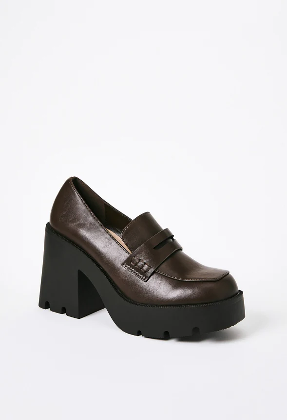 Cher Heeled Lug Sole Loafer - Image 3