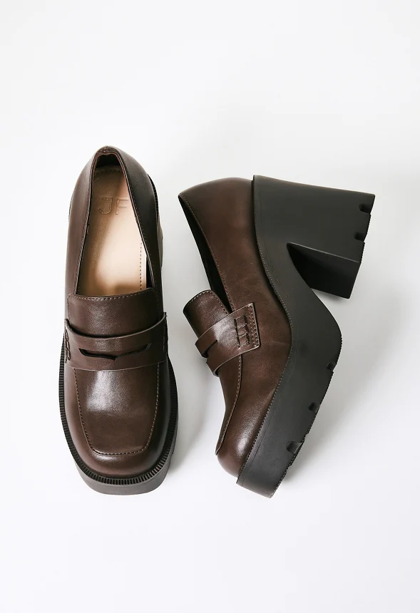 Cher Heeled Lug Sole Loafer - Image 6