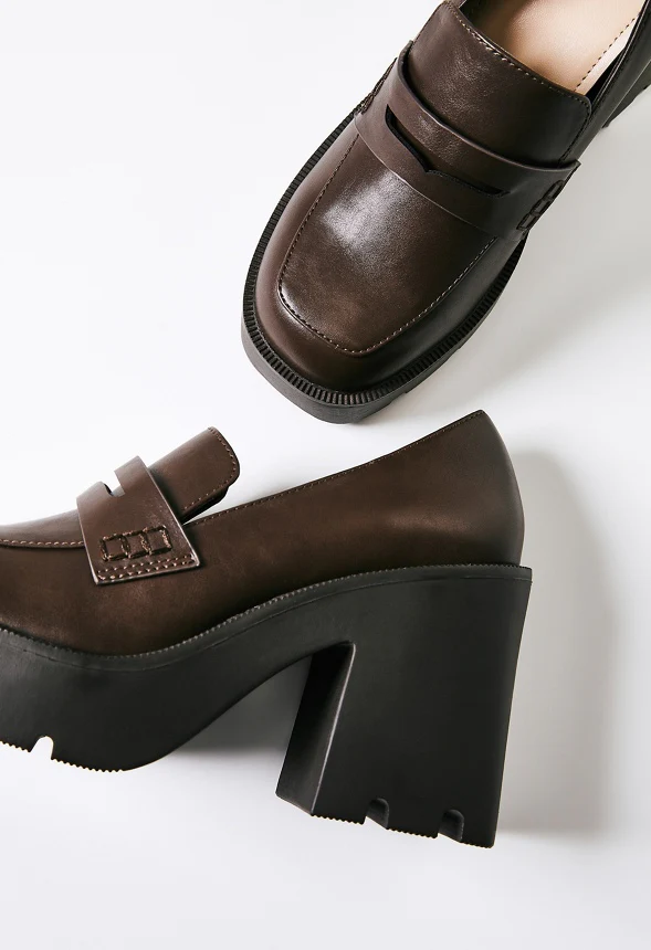 Cher Heeled Lug Sole Loafer - Image 7