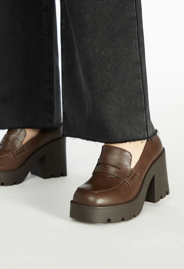 Cher Heeled Lug Sole Loafer - Image 8