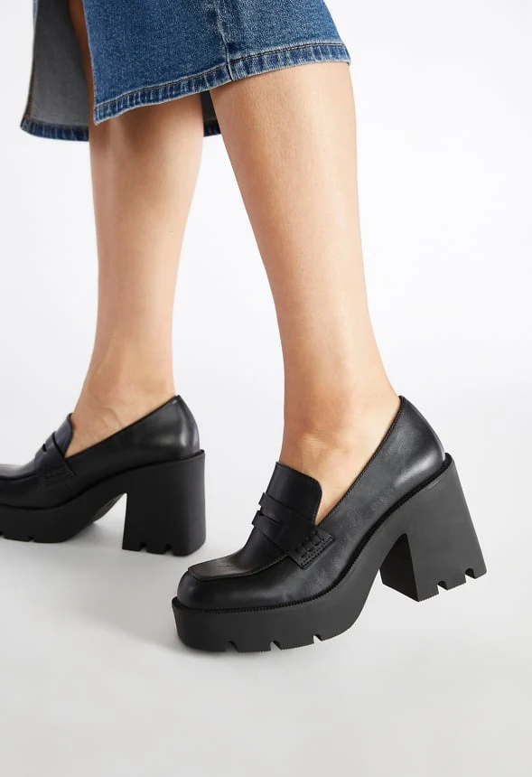 Cher Heeled Lug Sole Loafer - Image 2