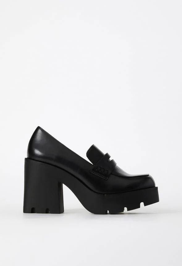 Cher Heeled Lug Sole Loafer - Image 3