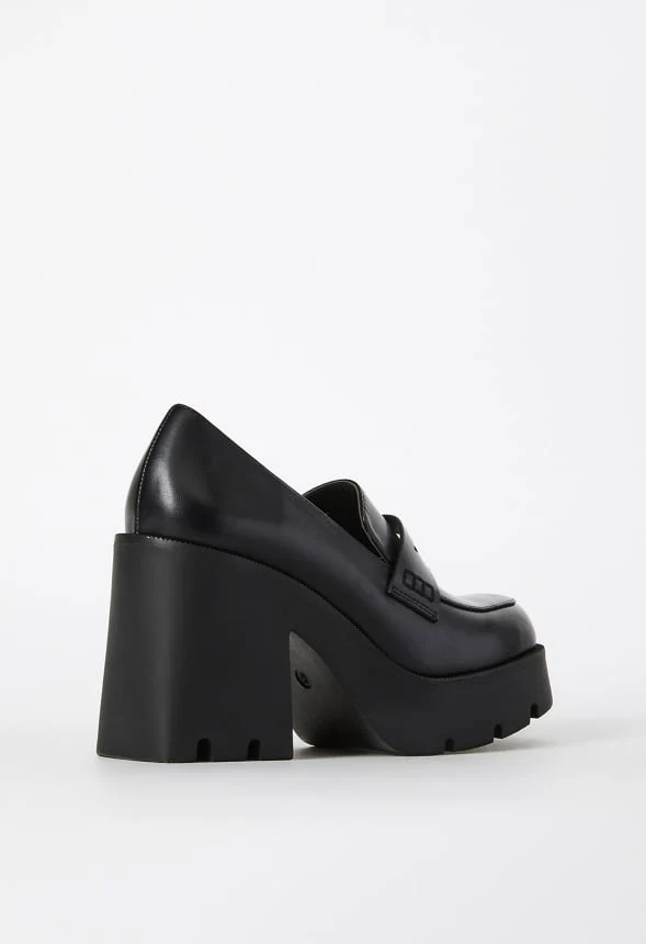 Cher Heeled Lug Sole Loafer - Image 4