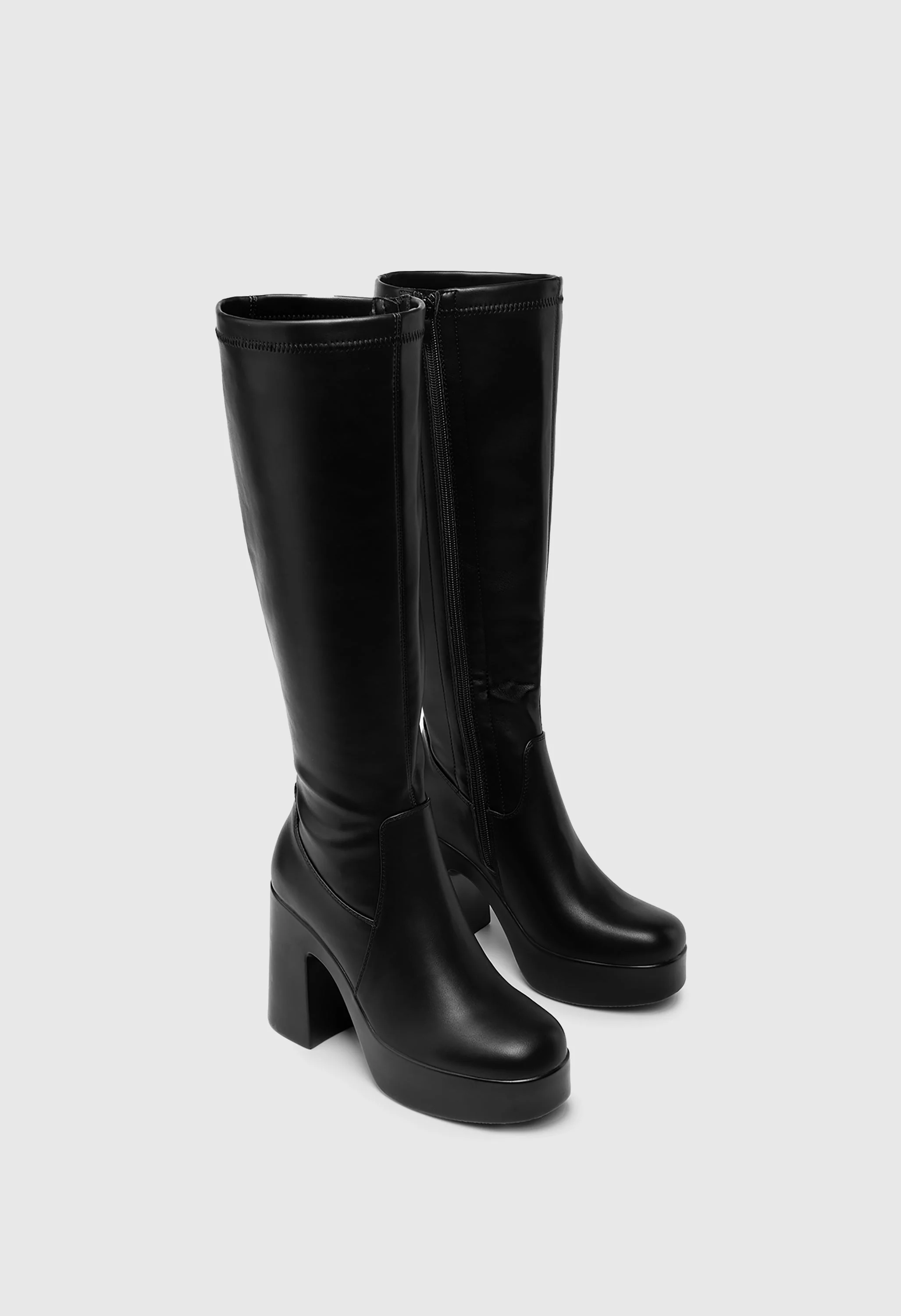 Chunky Platform Knee High Boots - Image 3