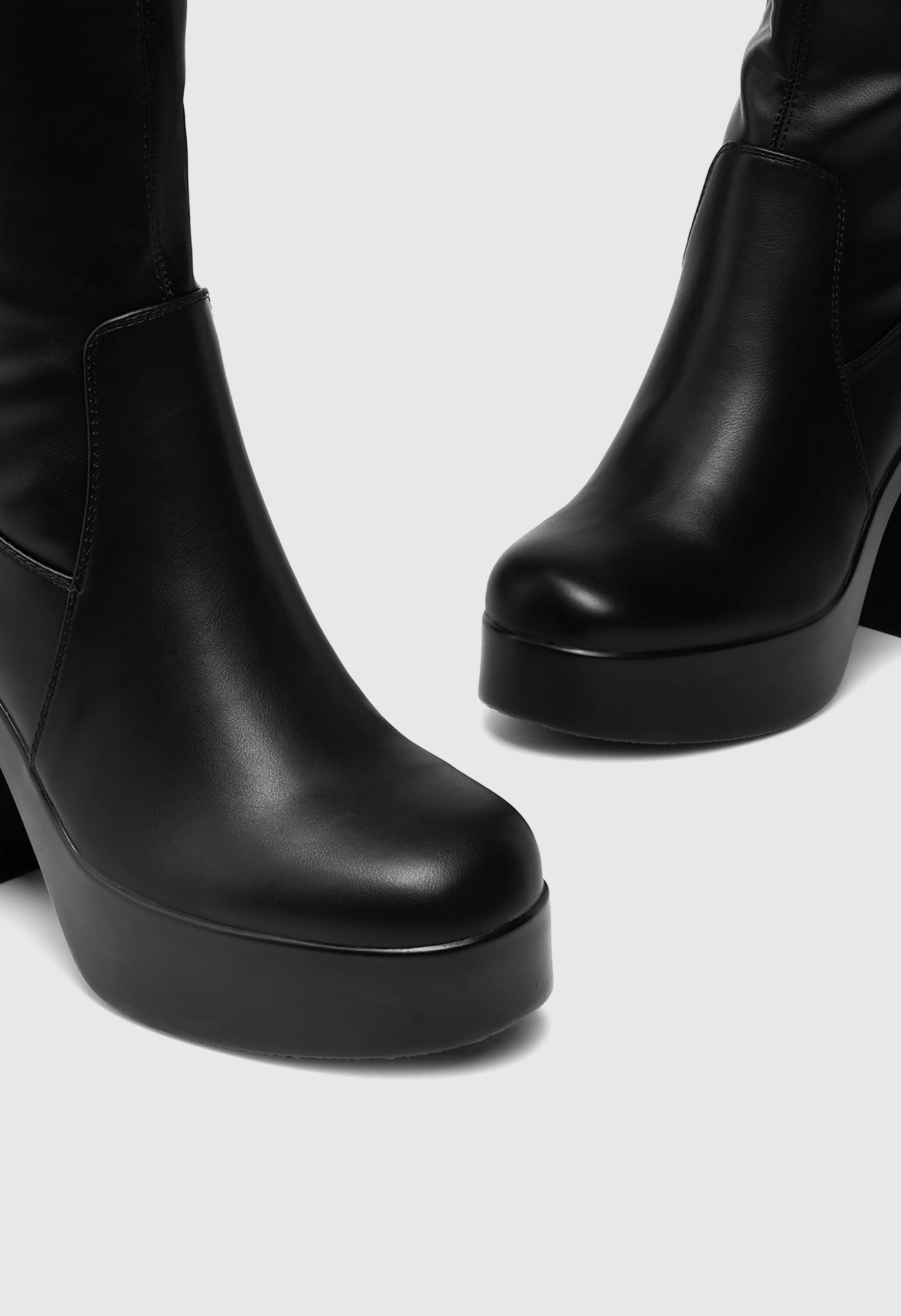 Chunky Platform Knee High Boots - Image 4